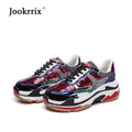 Jookrrix 2018 Autumn Girl New Fashion Brand Shoes Women Glitter Sneakers Cross-tied Sequins Lady Platform Shoes Bling Breathable-Purple-5-JadeMoghul Inc.