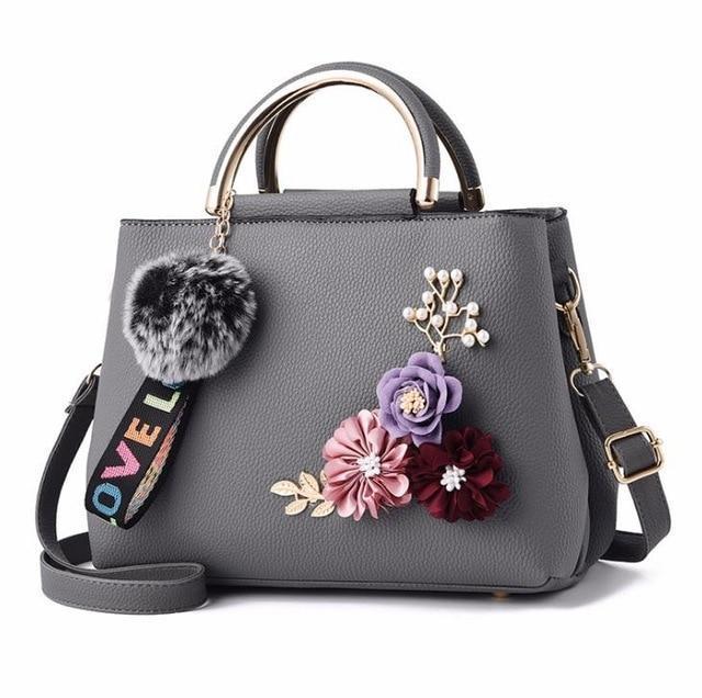 JOOZ 2018 color flowers shell Women's tote Leather Clutch Bag small Ladies Handbags Brand Women Messenger Bags Sac A Main Femme-Gray-JadeMoghul Inc.