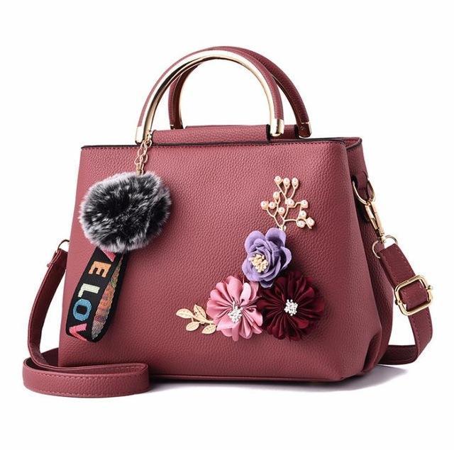 JOOZ 2018 color flowers shell Women's tote Leather Clutch Bag small Ladies Handbags Brand Women Messenger Bags Sac A Main Femme-Rubber pink-JadeMoghul Inc.