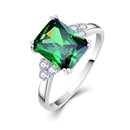 JQUEEN New Fashion 5.3ct Nano Russian Emerald Ring 925 Solid Sterling Silver Set High Quality Best Brand Jewelry For Women-6-925 silver ring-JadeMoghul Inc.