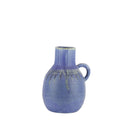 Jug Shaped Decorative Ceramic Vase with Dripping Pattern, Large, Blue-Vases-Blue-Ceramic-JadeMoghul Inc.