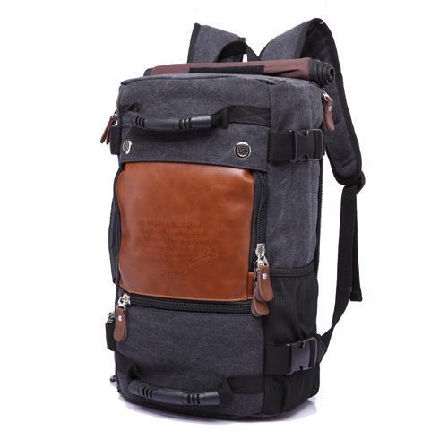 KAKA Brand Stylish Travel Large Capacity Backpack Male Luggage Shoulder Bag Computer Backpacking Men Functional Versatile Bags-Black-China-JadeMoghul Inc.