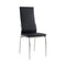 Kalawao Contemporary Side Chair, Black Finish, Set Of 2-Armchairs and Accent Chairs-Black-Chrome Leatherette-JadeMoghul Inc.