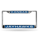 Mercedes Benz License Plate Frame Kansas Blue Laser Chrome Frame