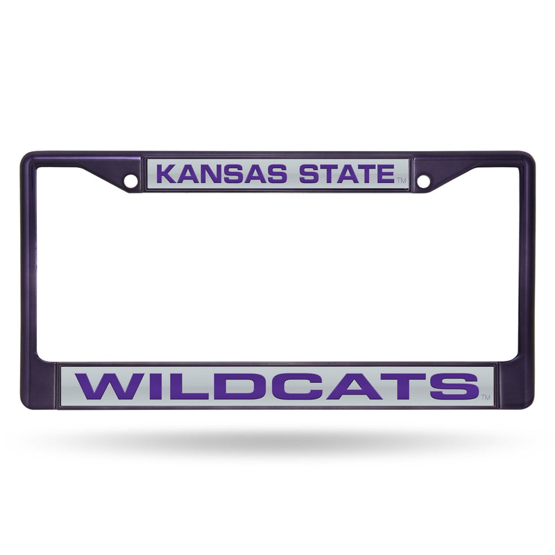 Cool License Plate Frames Kansas State Laser Chrome Frame