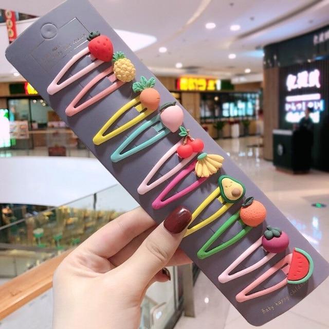 Kawaii Cartoon Fruit BB Clip Baby Children Hair Clips Bobby Pin Barrettes Accessories For Girls Kids Hairpins Hairgrip Headdress AExp