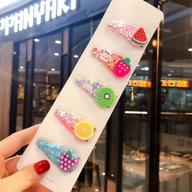 Kawaii Cartoon Fruit BB Clip Baby Children Hair Clips Bobby Pin Barrettes Accessories For Girls Kids Hairpins Hairgrip Headdress AExp
