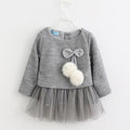 Keelorn Baby Girl Dress 2017 New Casual Autumn Baby Clothes Long Sleeve Plaid Bear Straps Fake Two Piece Dress baby girl clothes-gray-12M-JadeMoghul Inc.