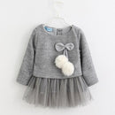 Keelorn Baby Girl Dress 2017 New Casual Autumn Baby Clothes Long Sleeve Plaid Bear Straps Fake Two Piece Dress baby girl clothes-gray-12M-JadeMoghul Inc.