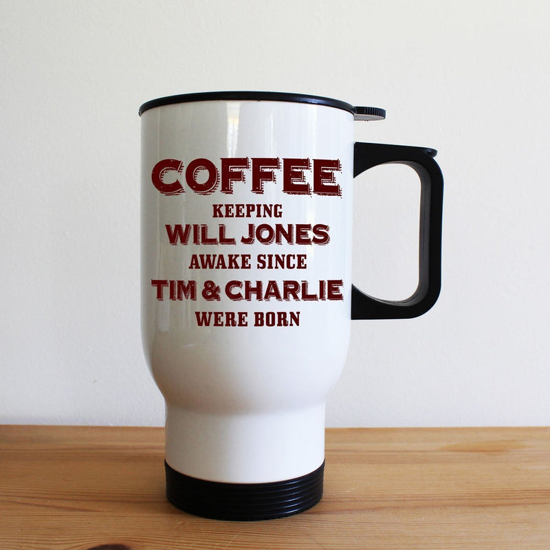 Custom Mugs Keeping Dad Going White Travel Mug