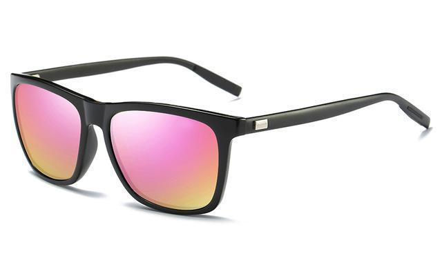 KEHU Polarized Sunglasses Men Square Brand Designer Male Aviation Vintage Sun Glasses Masculino H1815-c5 purple pink-JadeMoghul Inc.