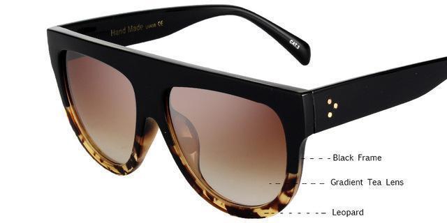 KEHU Woman Flat Top Oversized Sun Glasses Cat Eye Sunglasses Brand Designer oculos De Sol K9250-11-JadeMoghul Inc.