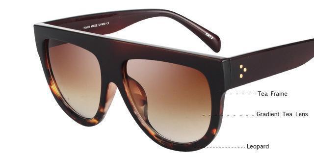 KEHU Woman Flat Top Oversized Sun Glasses Cat Eye Sunglasses Brand Designer oculos De Sol K9250-2-JadeMoghul Inc.