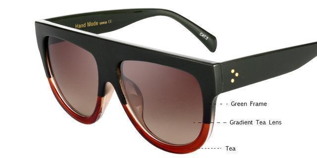KEHU Woman Flat Top Oversized Sun Glasses Cat Eye Sunglasses Brand Designer oculos De Sol K9250-7-JadeMoghul Inc.