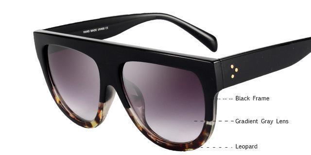 KEHU Woman Flat Top Oversized Sun Glasses Cat Eye Sunglasses Brand Designer oculos De Sol K9250-8-JadeMoghul Inc.