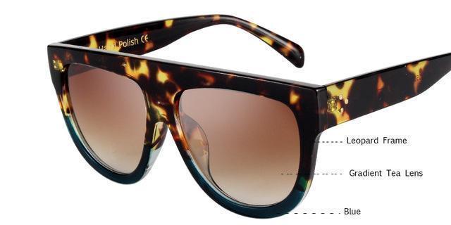 KEHU Woman Flat Top Oversized Sun Glasses Cat Eye Sunglasses Brand Designer oculos De Sol K9250-9-JadeMoghul Inc.