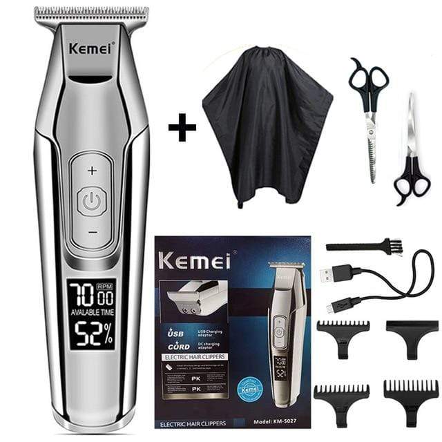 Kemei Professional Hair Clipper Beard Trimmer men's hair trimmer LCD digital display cordless haircut electric razor shaver 5 AExp