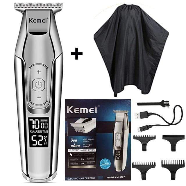 Kemei Professional Hair Clipper Beard Trimmer men's hair trimmer LCD digital display cordless haircut electric razor shaver 5 AExp