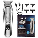 Kemei Professional Hair Clipper Beard Trimmer men's hair trimmer LCD digital display cordless haircut electric razor shaver 5 AExp