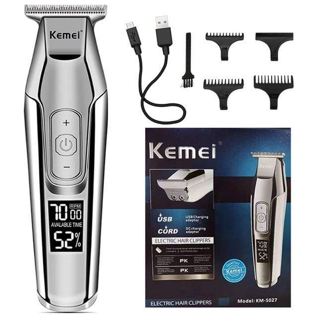 Kemei Professional Hair Clipper Beard Trimmer men's hair trimmer LCD digital display cordless haircut electric razor shaver 5 AExp