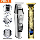 Kemei Professional Hair Clipper Beard Trimmer men's hair trimmer LCD digital display cordless haircut electric razor shaver 5 AExp