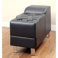 Kemina Black Bonded Leather Match Speaker Console Table-Entertainment Centers and Tv Stands-Black-Leather-JadeMoghul Inc.