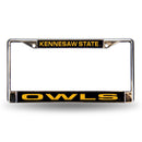 Mustang License Plate Frame Kennesaw State Laser Chrome Frame