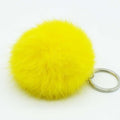 Zoeber New Artificial Rabbit Fur Ball Keychain Cute Pompom Key Ring Lovely Fluffy Fur Rabbit Ear Pendant Keychain Rings women