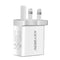 KEYSION 3 Ports Quick Charger QC 3.0 30W USB Charger For iphone XS Max XR 8 7 Plus for Samsung Huawei Xiaomi Fast Charger QC3.0-White-UK-JadeMoghul Inc.