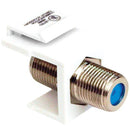 Keystone Jack with 2.4GHz F-Connector (White)-Cables, Connectors & Accessories-JadeMoghul Inc.