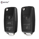 KEYYOU 2 button Folding Car Remote Key Flip Folding Key Shell Case For Volkswagen Vw Jetta Golf Passat Beetle Skoda Seat Polo B5 AExp