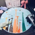 Kids Baby Play Mats Toys Storage Bag Round Carpet Rugs Large Canvas rawling Mat Carpet Portable Canvas kids Toys Sundries Pouch-giraffe-150cmx150cm-JadeMoghul Inc.