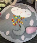 Kids Baby Play Mats Toys Storage Bag Round Carpet Rugs Large Canvas rawling Mat Carpet Portable Canvas kids Toys Sundries Pouch-sheep-150cmx150cm-JadeMoghul Inc.