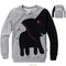 Kids Boys Long Sleeve Tops Color Block Animal Elephant Sweater T-shirt Size 3-8Y-Grey-3T-JadeMoghul Inc.