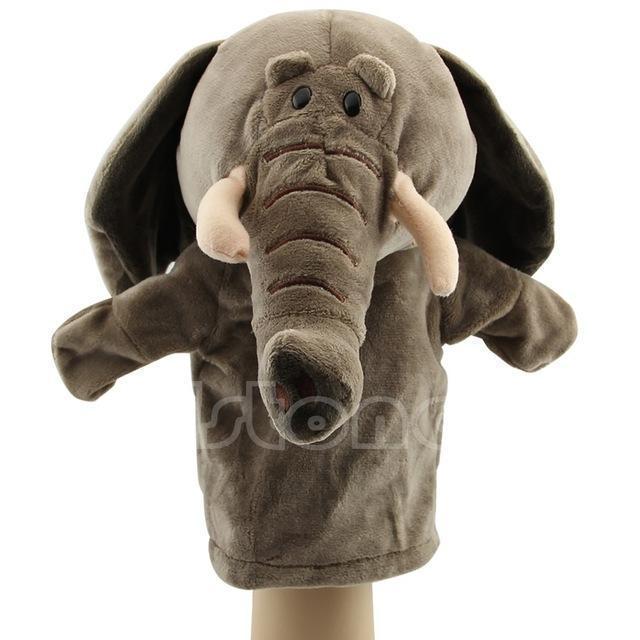 Kids Cute Plush Velour Animals Hand Puppets-Elephant-JadeMoghul Inc.