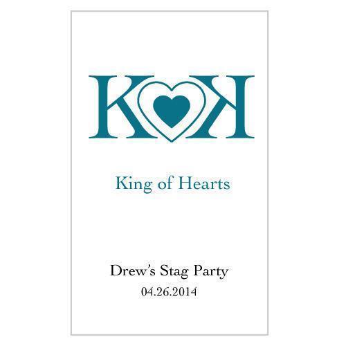 King Of Hearts Rectangular Playing Card Sticker Metallic Berry (Pack of 1)-Favor-Metallic Oasis Blue-JadeMoghul Inc.