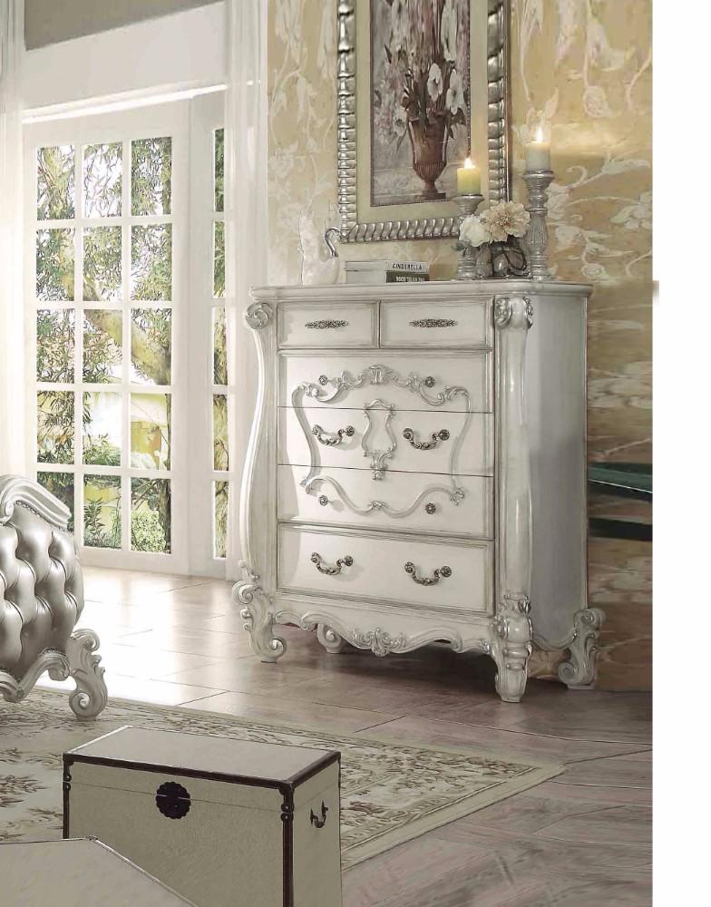 King Style Chest, Bone White-Accent Chests and Cabinets-White-wood Aspen wood wood veneer poly resin d��_��_��_cor-JadeMoghul Inc.