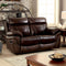 Kinsley Leatherette Transitional Style Love Seat, Brown-Loveseats-Brown-Leather-JadeMoghul Inc.