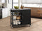 Kitchen Cart With Wooden Top, Black