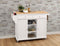 Kitchen Cart With Wooden Top, Natural & White