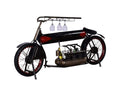 Kitchen Metal Rack - 14" X 72" X 35" Black and Red Black And Red Motorcycle Wine Rack HomeRoots