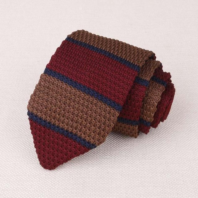 Knitted Ties / Striped Woven Skinny Ties-ZZJ014-JadeMoghul Inc.