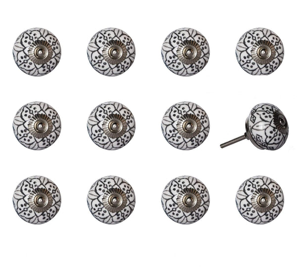 Knobs Door Knobs - 1.5" x 1.5" x 1.5" Black, Gray and Silver - Knobs 12-Pack HomeRoots