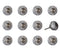Knobs Door Knobs - 1.5" x 1.5" x 1.5" Black, Gray and Silver - Knobs 12-Pack HomeRoots
