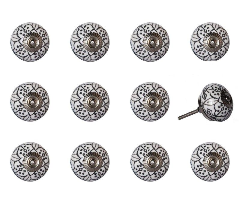 Knobs Door Knobs - 1.5" x 1.5" x 1.5" Black, Gray and Silver - Knobs 12-Pack HomeRoots