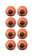 Knobs Door Knobs - 1.5" x 1.5" x 1.5" Bronze, White And Orange - Knobs 8-Pack HomeRoots