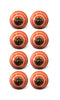 Knobs Door Knobs - 1.5" x 1.5" x 1.5" Bronze, White And Orange - Knobs 8-Pack HomeRoots