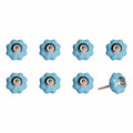 Knobs Door Knobs - 1.5" x 1.5" x 1.5" Glossy Navy And Silver - Knobs 8-Pack HomeRoots