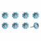 Knobs Door Knobs - 1.5" x 1.5" x 1.5" Glossy Navy And Silver - Knobs 8-Pack HomeRoots