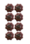 Knobs Door Knobs - 1.5" x 1.5" x 1.5" Glossy Pink, Silver And Red - Knobs 8-Pack HomeRoots